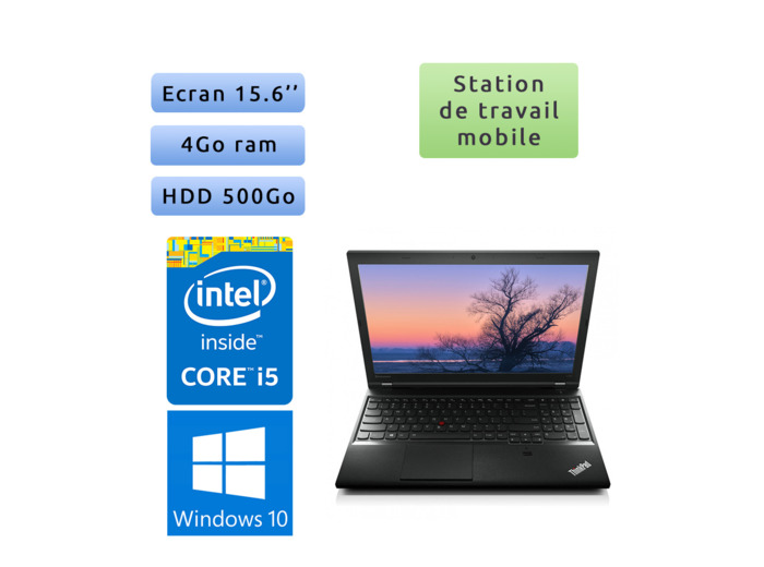 Lenovo ThinkPad L540 - Windows 10 - i5 4Go 500Go - 15.6 - Workstation Ordinateur Portable PC