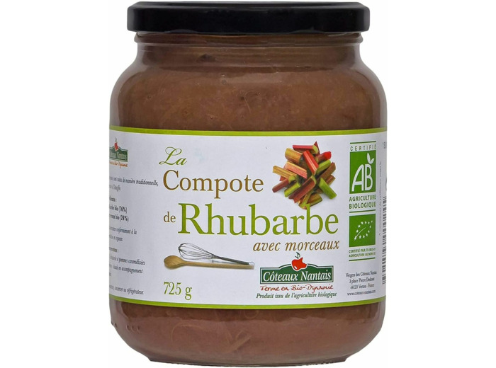 COMPOTE RHUBARBE MORCEAUX 725G Côteaux Nantais