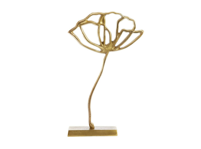 Décoration rose bronze métal 28x9x45cm