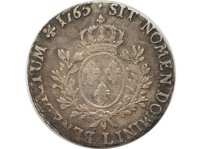 LOUIS XV (1715-1774) ECU AU BANDEAU 1765 L (Bayonne) TB+