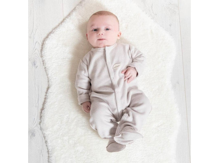 Pyjama coton bio polaire taupe 12 mois