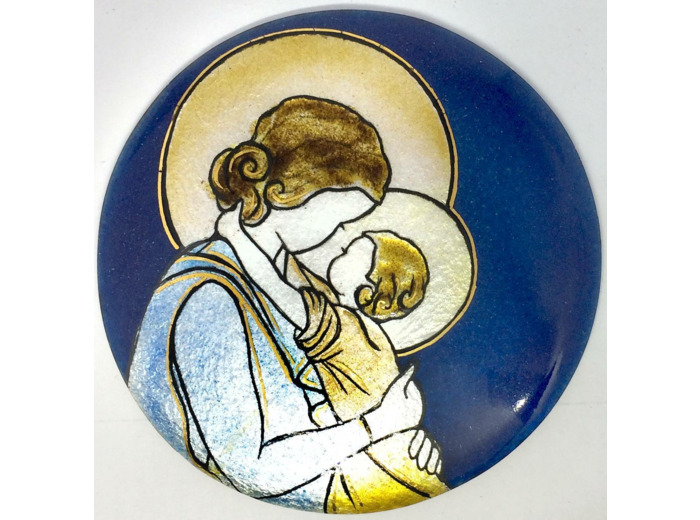 Vierge de Botticelli D8,3cm - EMAUX DU LIBAN