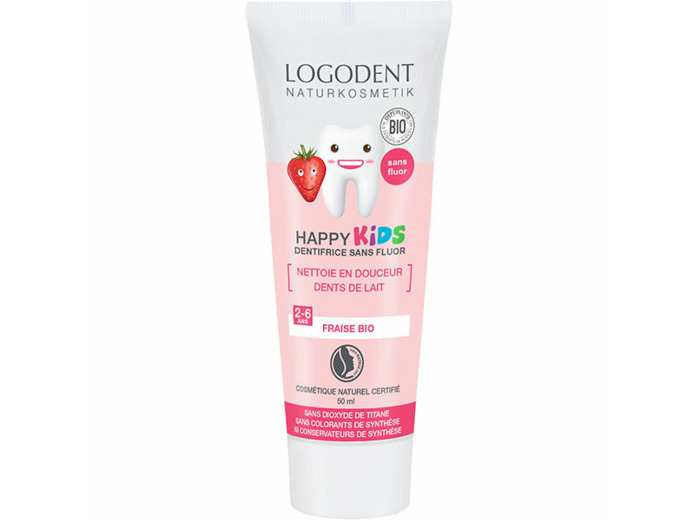 Happy kids dentifrice sans fluor à la fraise Bio - 50 ml