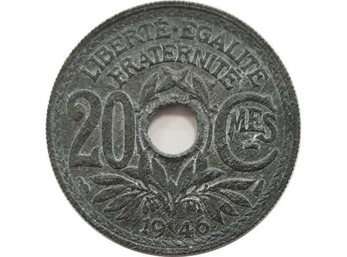 FRANCE 20 CENTIMES LINDAUER 1946 TB+