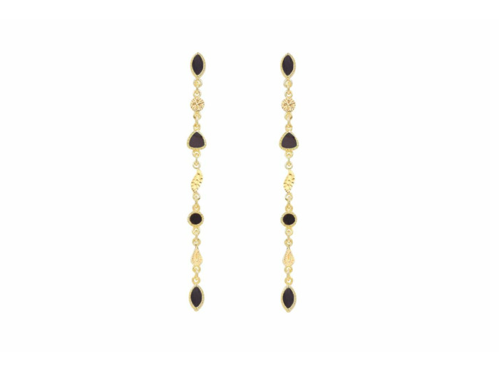 Boucles d'oreilles Macha Onyx Texturé