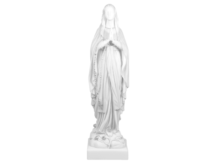 ND de Lourdes - Statue en albâtre 42cm -Blanche