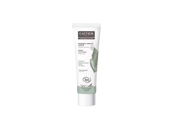 Masque argile verte Menthe poivrée  pour peaux grasses tube 100ml
