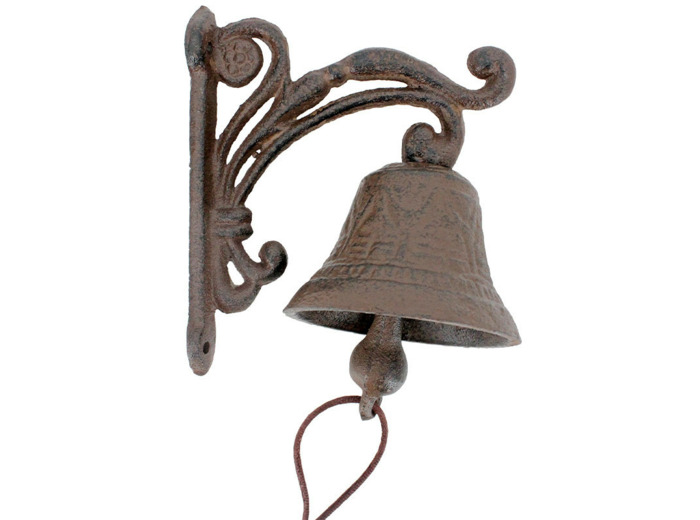 Cloche carillon en fonte 12x8x13cm