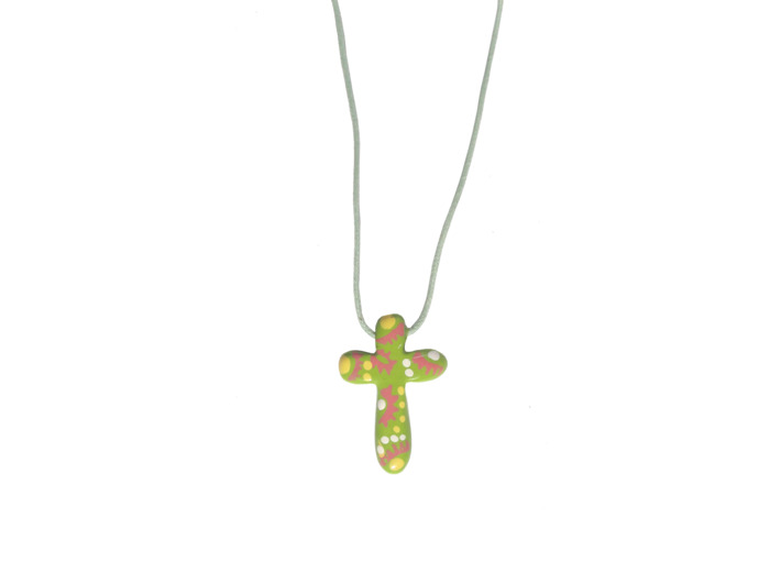Croix Pendentif Verte Environ 3cm