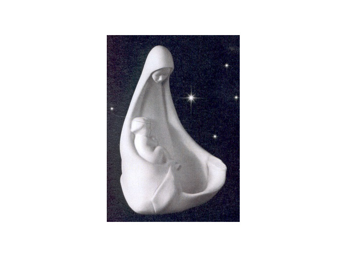 Vierge à l'enfant stylisée 16cm porcelaine