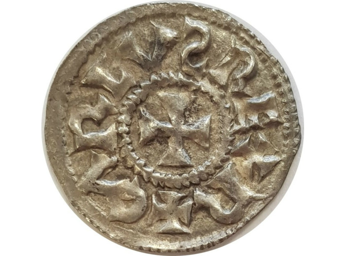 CHARLES II LE CHAUVE (843-877) DENIER CARLVS REX R METVLLO TTB+