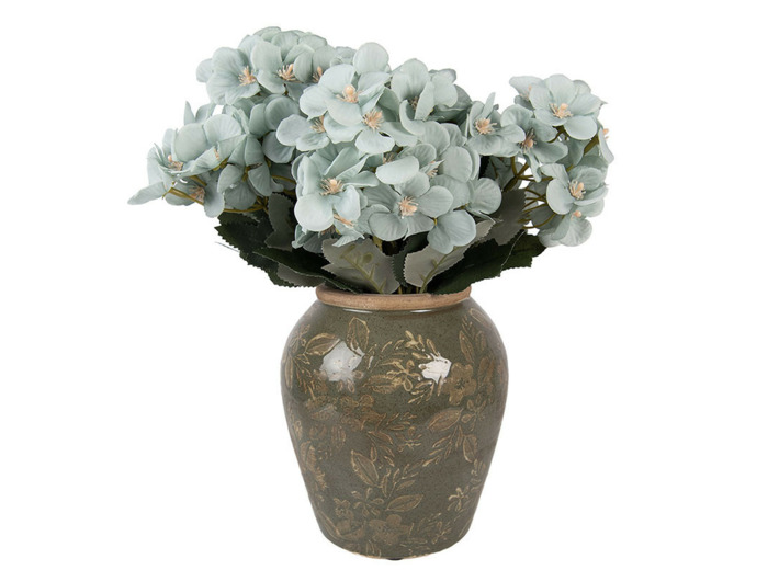 Vase céramique vert brun 15x18x18cm