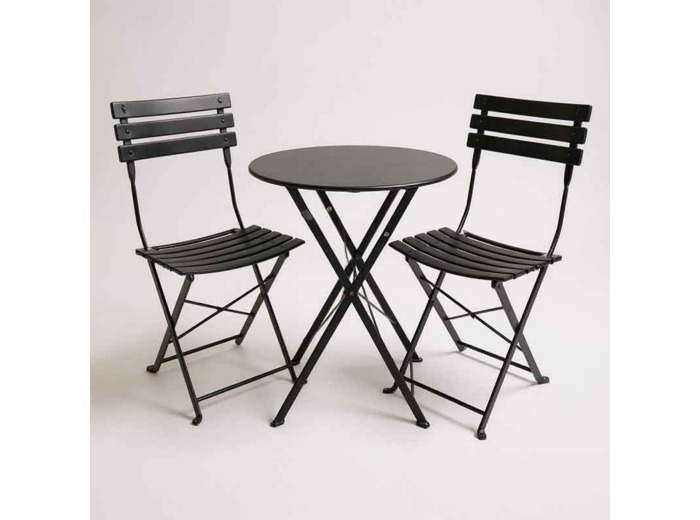 Ensemble table et 2 chaises 61x61x69cm