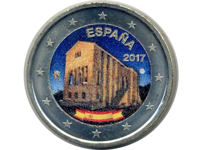 ESPAGNE 2017 2 EURO COLORISEE SANTA MARIA NARANCO SUP