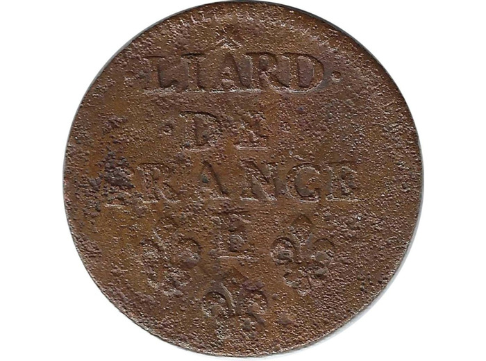 LOUIS XIV (1643-1715) LIARD DE FRANCE 1655 E (Meung sur Loire) TB