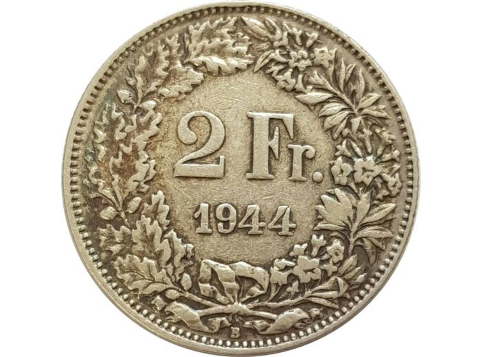 SUISSE 2 FRANCS 1944 B TTB