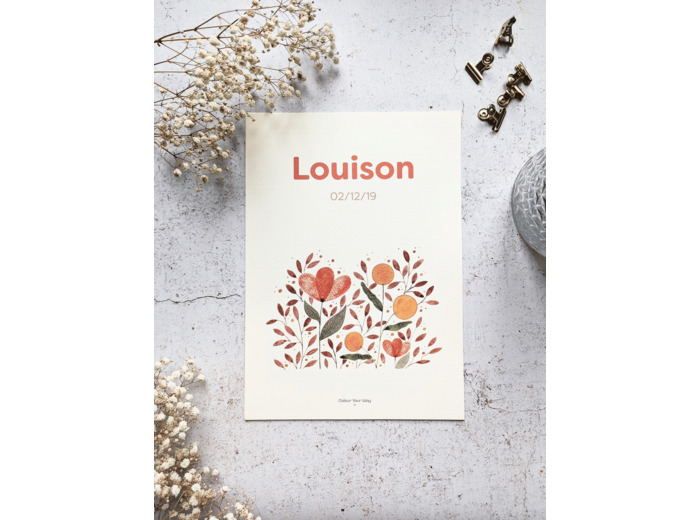 Affiche Ma naissance "Jardin fleuri"
