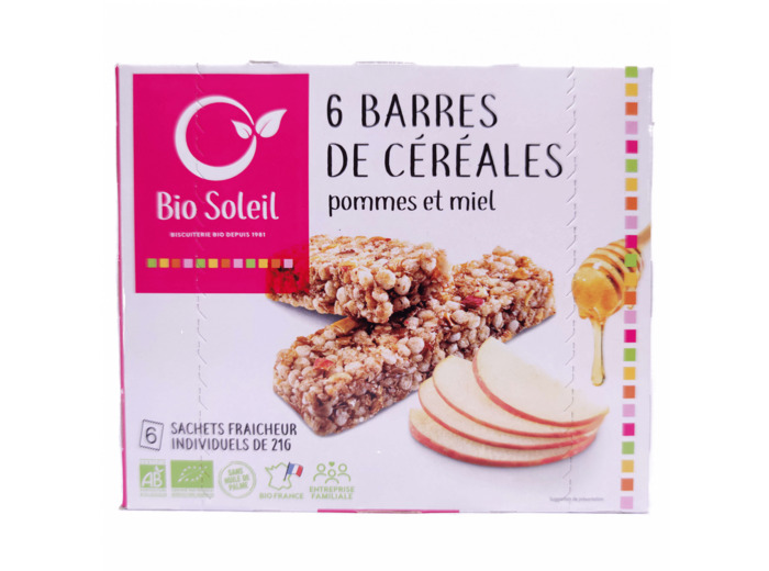 Barres De Céréales Pomme Et Miel Bio 125g