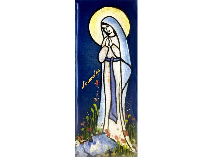 Vierge de Lourdes 12X5cm - EMAUX DU LIBAN