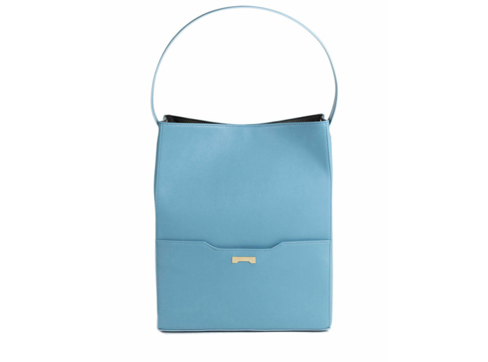 Sac Bucket en Cuir Vegan Jenah St. - Grand Modèle - Bleu Clair