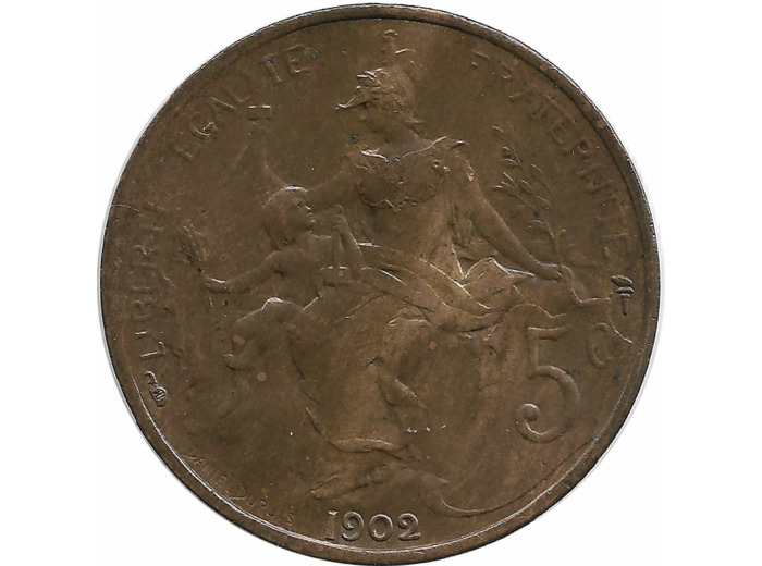 FRANCE 5 CENTIMES DUPUIS 1902 SUP
