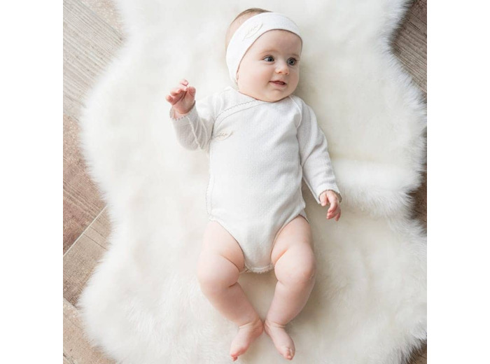 Ensemble Body croisé et son bandeau maille fantaisie coton bio