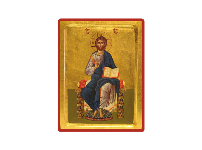 Icône dorée incurvée 18*23cm - CHRIST INTRONISÉ