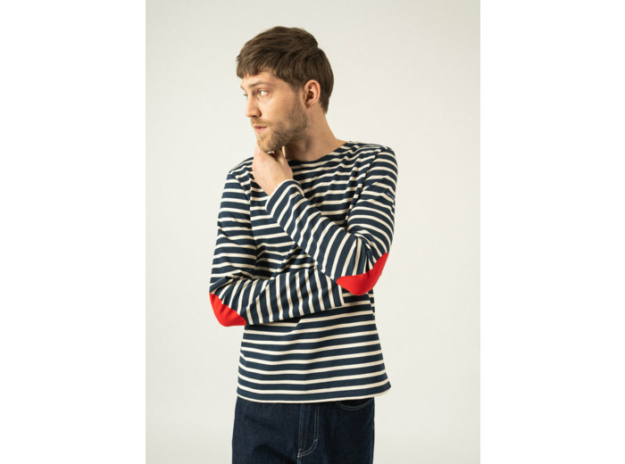 Marinière iconique à coudières unies