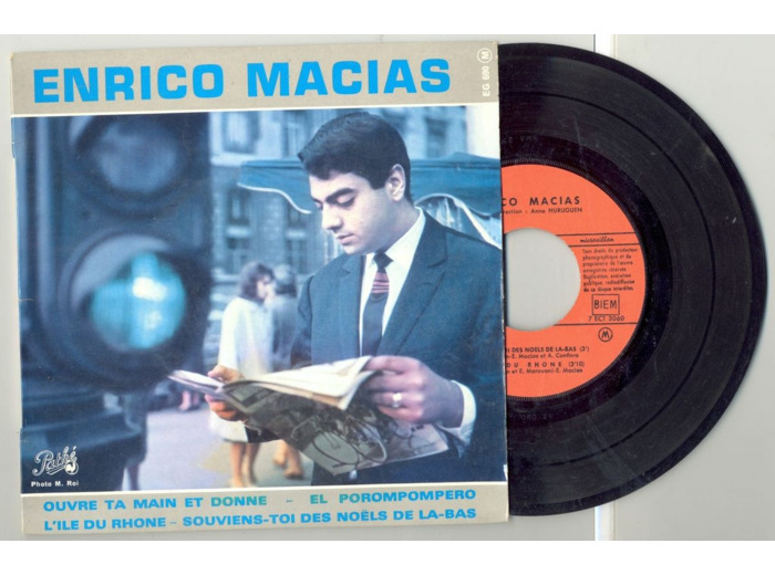 45 Tours ENRICO MACIAS "EL PROMPOMPERO" / "SOUVIENS TOI DES NOELS DE LA BAS"
