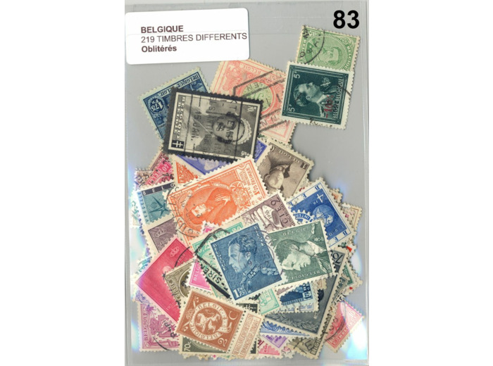 219 TIMBRES BELGIQUE DIFFERENTS NEUFS ET OBLITERES *83