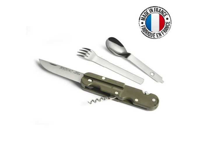 Couteau Bivouac Multifonctions 6-en-1 : acier tactique pour camping et survie
