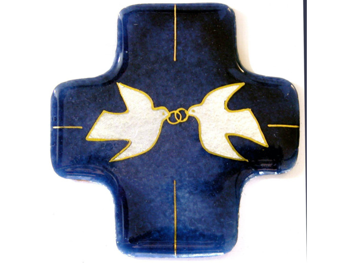 Alliance bleu 7,7X8cm - EMAUX DU LIBAN