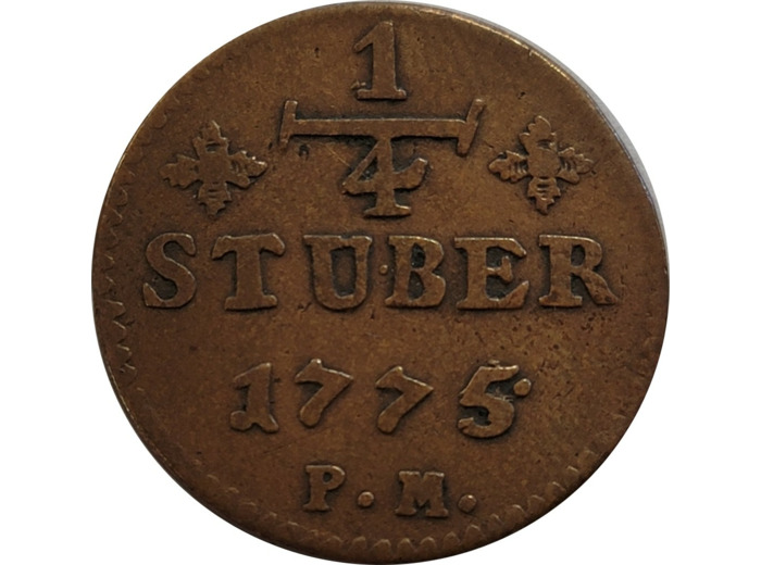 ALLEMAGNE (duché de Juliers-Berg) 1/4 STUBER 1775 TB+ (KM205)