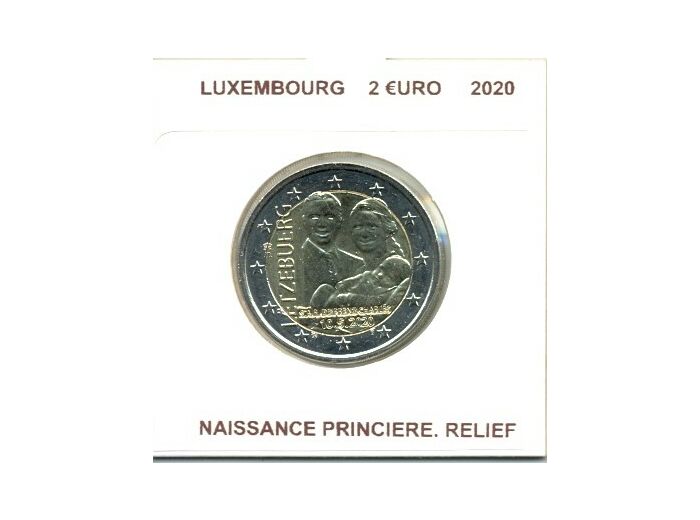 LUXEMBOURG 2020 2 EURO COMMEMORATIVE NAISSANCE PRINCIERE RELIEF SUP