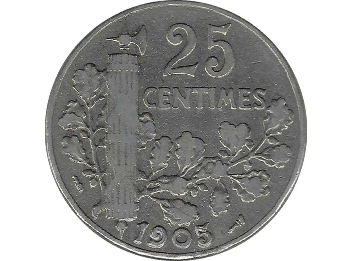 FRANCE 25 CENTIMES PATEY 1905 TB+