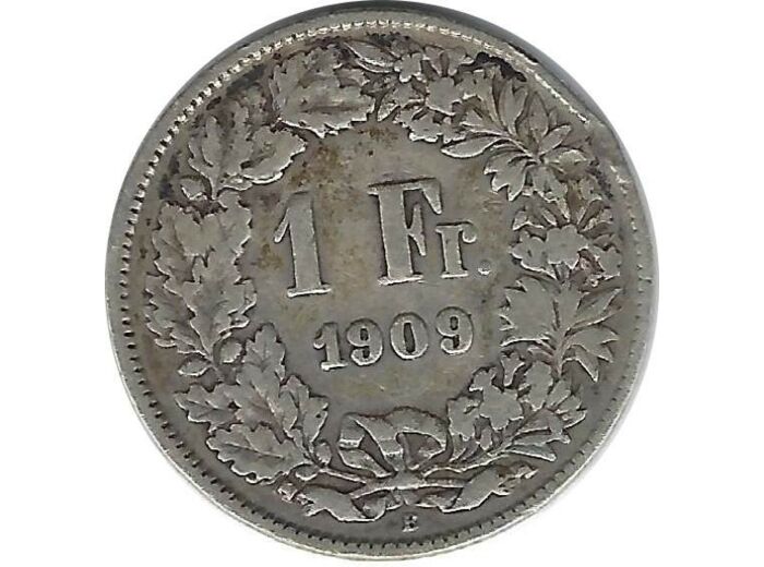 SUISSE 1 FRANC 1909 B TB