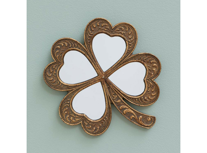 Grand miroir trèfle 20x19x1cm
