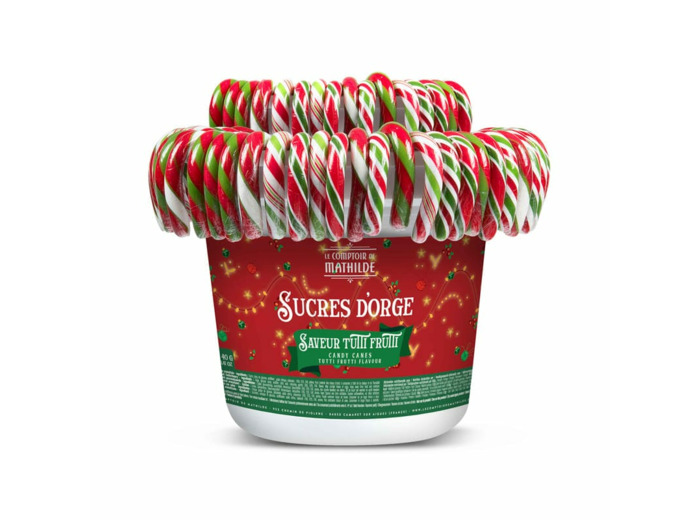 Sucres d'Orge de Noël Saveur Tutti Frutti 40G