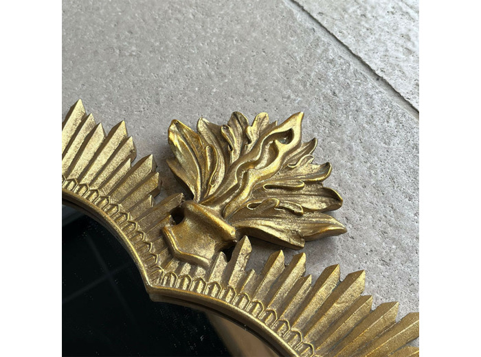 Miroir coeur sacré or résine 39x54x2cm