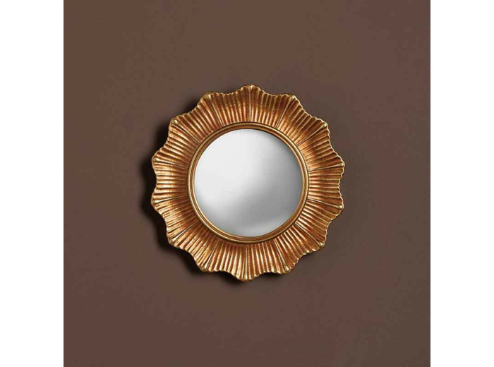 Petit miroir convexe doré Vagues 17x2x17cm