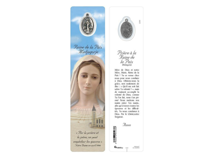 Signet plastifié avec médaille- MEDJUGORJE