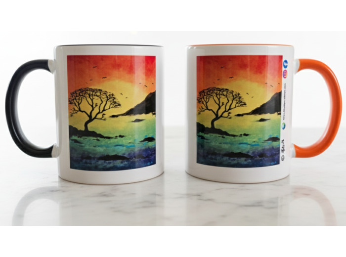 Mug imprimé avec tableau "Embrasement #2"
