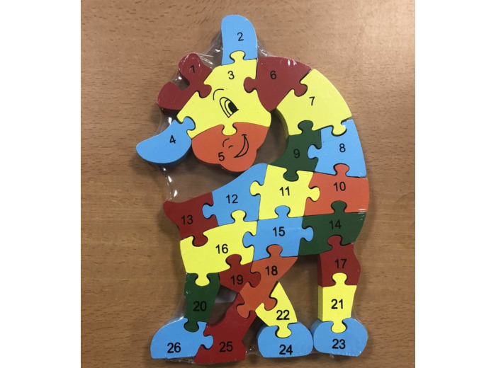 PUZZLE GIRAFE EN BOIS ALPHABET ET NUMERO MODELE 3 NEUF