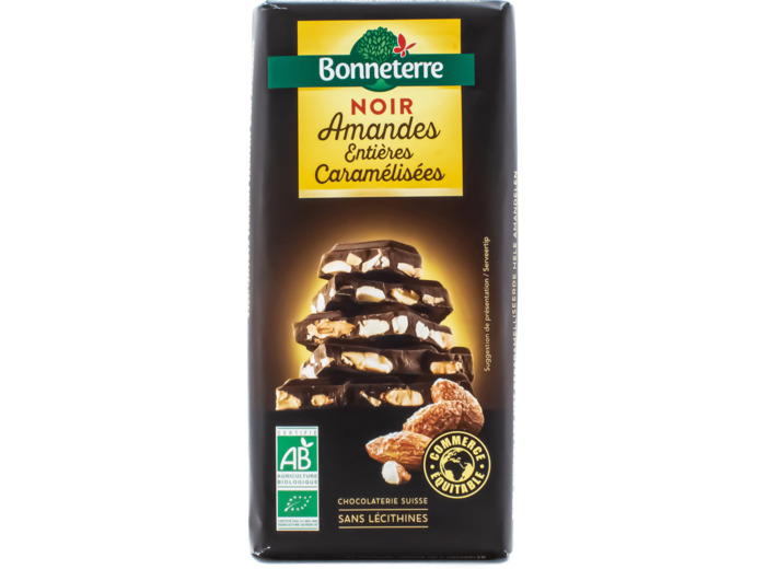 Chocolat Noir aux Amandes Caramélisées Bio 200g