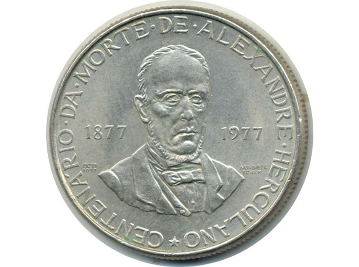 PORTUGAL 25 ESCUDOS 1977 ALEXANDRO HERCULANO TTB+(W608)