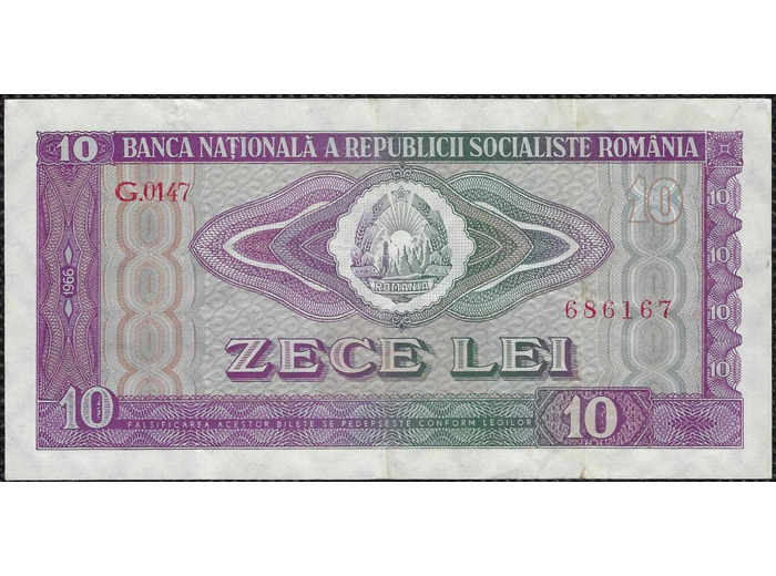 ROUMANIE 10 LEI 1966 Série G.0147 TTB+ (W94a)