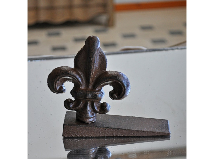 Bloque porte Fleur de Lys fonte 10x4x13cm