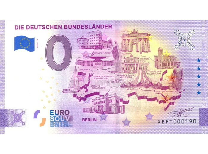ALLEMAGNE 2020-15 DIE DEUTSCHEN BUNDESLANDER BILLET SOUVENIR 0 EURO
