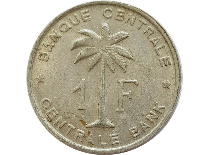 CONGO BELGE 1 FRANC 1958 TTB