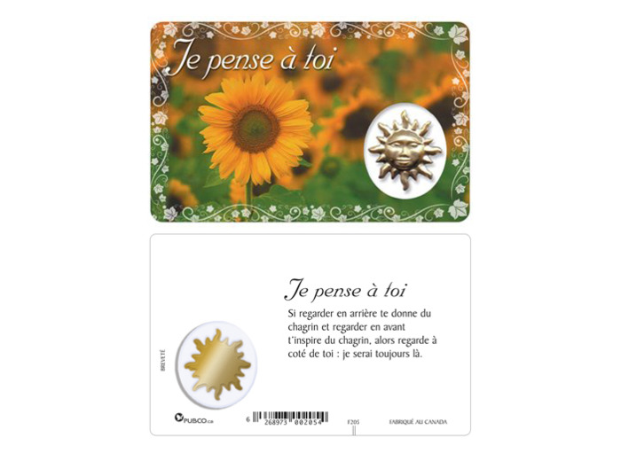 Carte-prière avec insertion JE PENSE A TOI